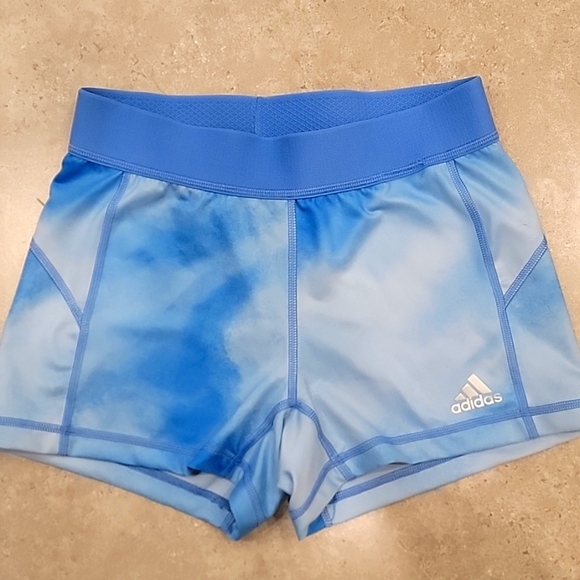 adidas Pants - Adidas techfit Medium Compression Shorts in Blue & White. Size Small